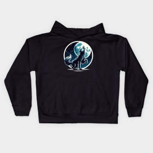 Midnight Howl - Mystique of the Moonlit Wolf Kids Hoodie